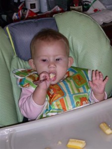 Josie eating banana