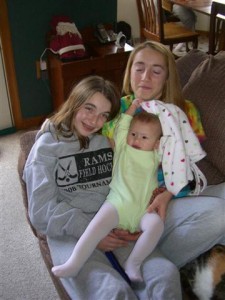 Cousin Ally and Abby with Josie