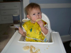 Josie eating hummus