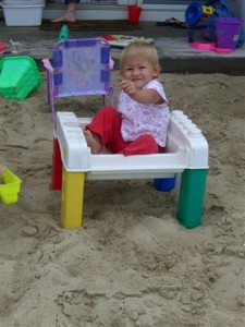 Josie box in the sand