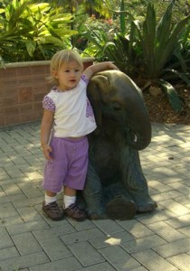 Josie with the baby elephant