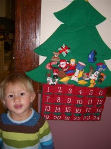 Josie and the advent calendar 2009