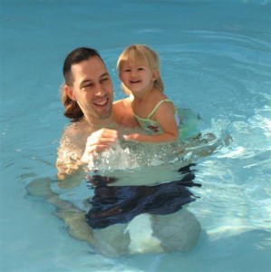 Jordi and Josie in the pool