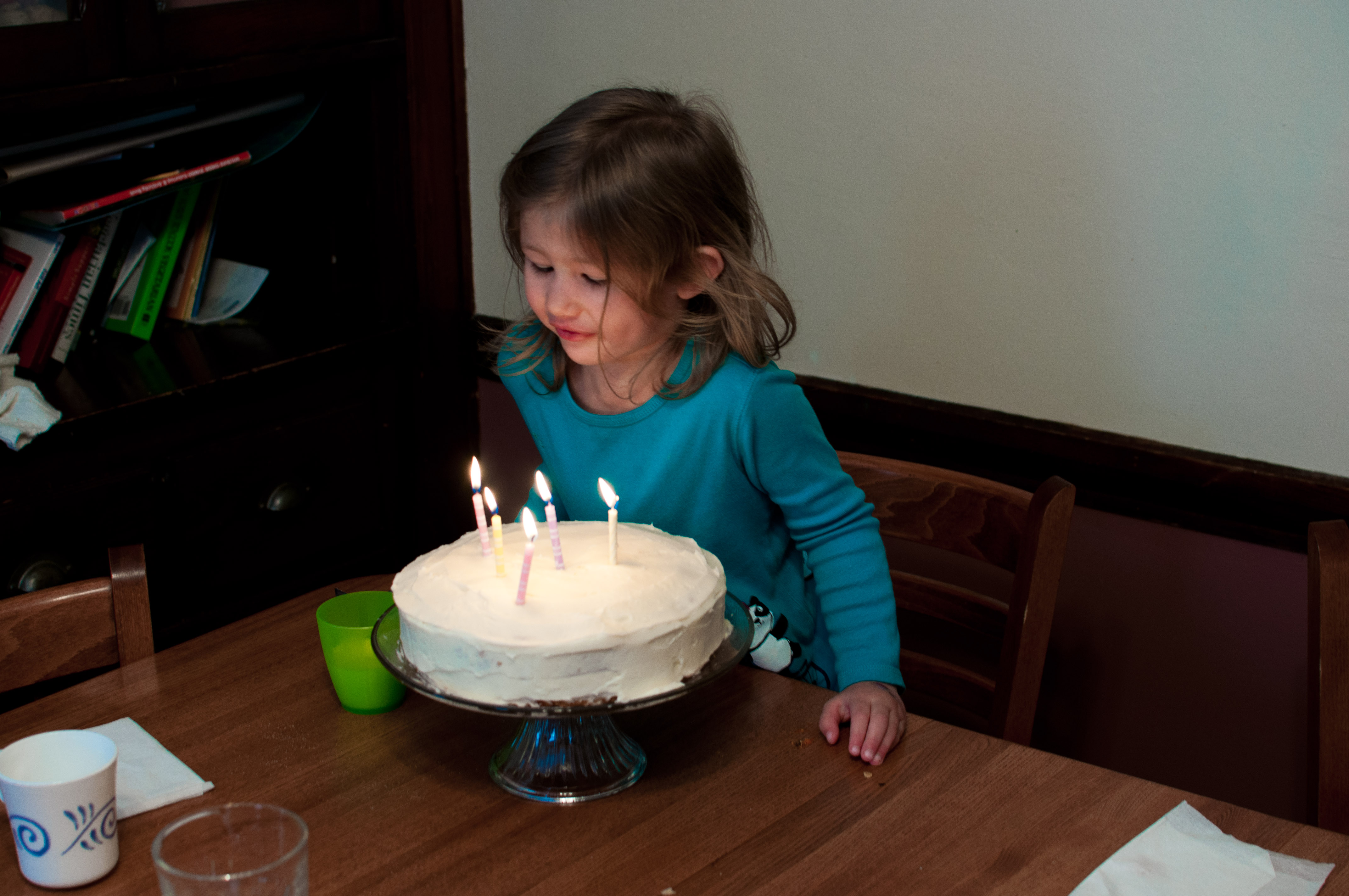 Josie blows out her candles