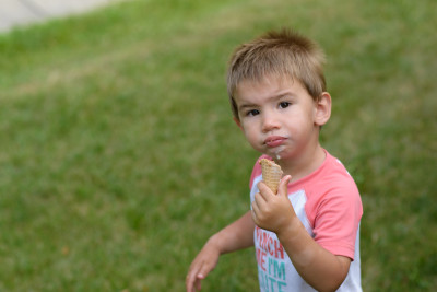 Ewan enjoying his ice cream